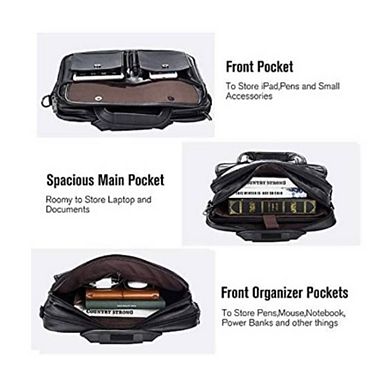 Leather Messenger Laptop Hand Shoulder Bag