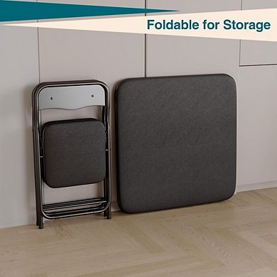 Three-Piece Folding Kids Table and Chair Set with Soft Cushions