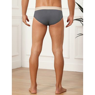 Elastic Waist Briefs for Men's Comfortable Breathable Solid Knitted Underwears 3 Packs