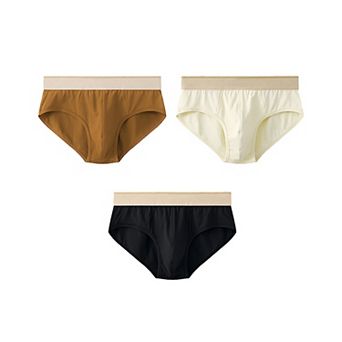 Elastic Waist Briefs for Men's Comfortable Breathable Solid Knitted Underwears 3 Packs
