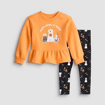 Baby & Toddler Girl Jumping Beans® Peplum Crew & Legging Set