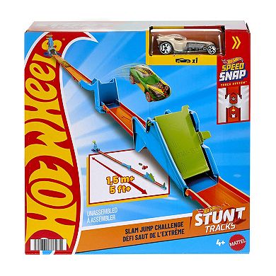 Mattel Hot Wheels Stunt Tracks Slam Jump Challenge Track with Die-Cast Car