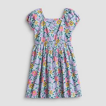 Baby & Toddler Girl Jumping Beans® Short Sleeve Fit & Flare Woven Bow Front Dress