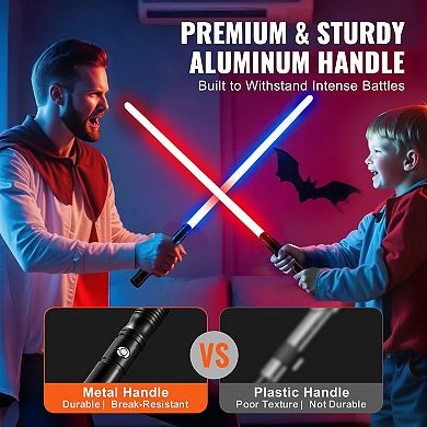 Black Light Up Sword with 12 RGB Colors & Mute Mode, Rechargeable