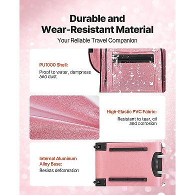 Dance Bag with Garment Rack 23" Rolling Duffel with Privacy Curtain Pink