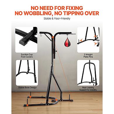 Punching Bag Stand 2-in-1 Heavy Duty Speed Bag and Bag Stand Holds 140 LB