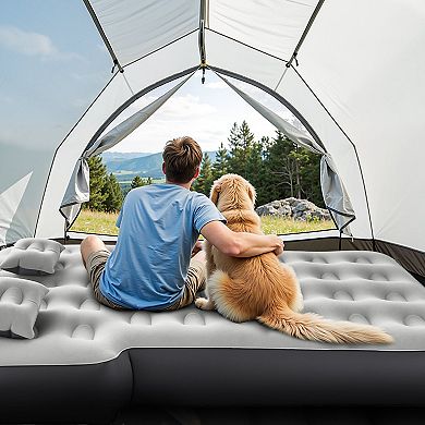 Car Air Mattress for SUV and Jeep Camping with Built-In Pump and Pillows