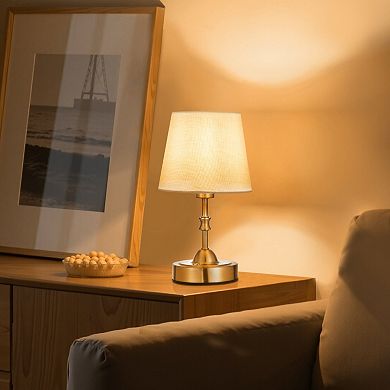 Small Gold Cordless Desk Lamp with 3-Level Brightness Control