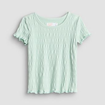 Baby & Toddler Girl Jumping Beans® Short Sleeve Smocked Jersey Tee