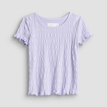 Baby & Toddler Girl Jumping Beans® Short Sleeve Smocked Jersey Tee