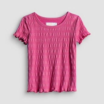 Baby & Toddler Girl Jumping Beans® Short Sleeve Smocked Jersey Tee