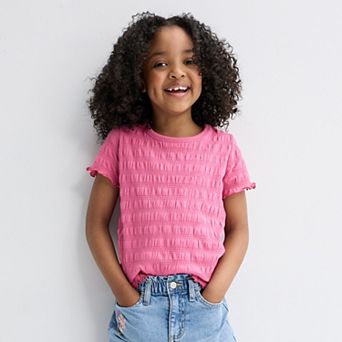 Girls 4-12 Jumping Beans® Short Sleeve Smocked Jersey Tee