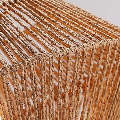 Moooni Boho Hand-Woven Rattan Flush Mount Ceiling Light - Gold