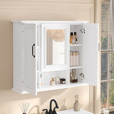 36" Wall Mounted Medicine Cabinet with Mirror and 3 Doors