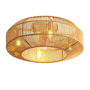 Moooni 20" Boho Caged Ceiling Fan With Light And Remote Control