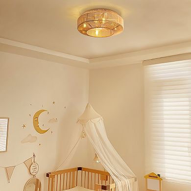 Moooni 20" Boho Caged Ceiling Fan With Light And Remote Control