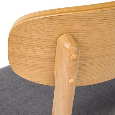 2-Pack Dining Chairs, Fabric Seat & Solid Rubberwood Frame