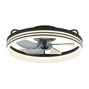 Moooni Modern Smart Flush Mount Ceiling Fan with Light and Remote
