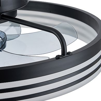 Moooni Modern Smart Flush Mount Ceiling Fan with Light and Remote