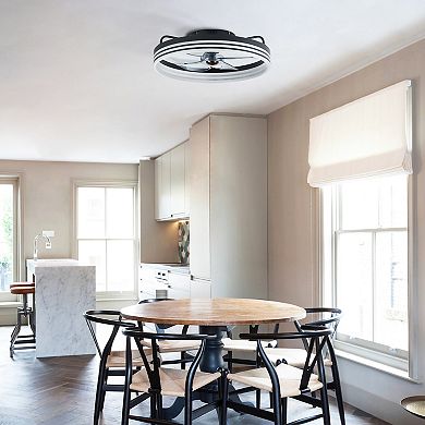 Moooni Modern Smart Flush Mount Ceiling Fan with Light and Remote