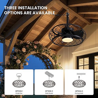 Moooni Indoor/Outdoor Smart Ceiling Fan with Light - Plug-In, Remote & App Control