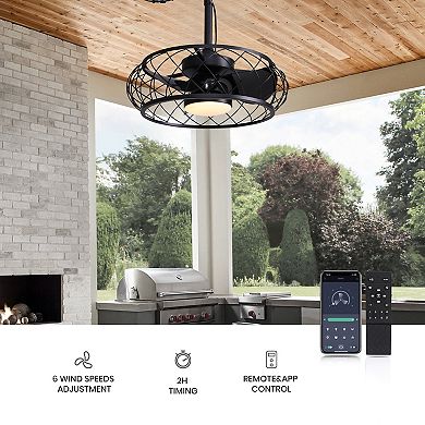 Moooni Indoor/Outdoor Smart Ceiling Fan with Light - Plug-In, Remote & App Control