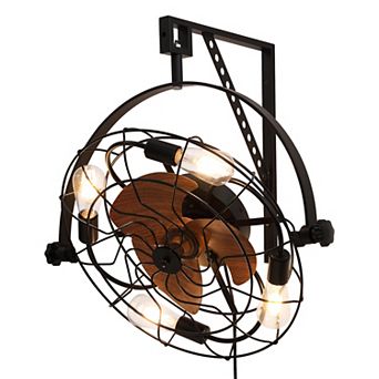 Moooni Retro Wall Mount eiling Fan with Light, Timer & Remote Control