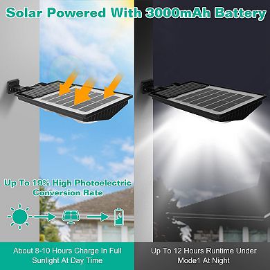 Solar Wall Light with 504 LEDs, PIR Motion Sensor & Remote, IP65 Waterproof Outdoor Security Lamp