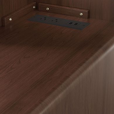 Tall Corner End Table with Drawer and Open Shelves