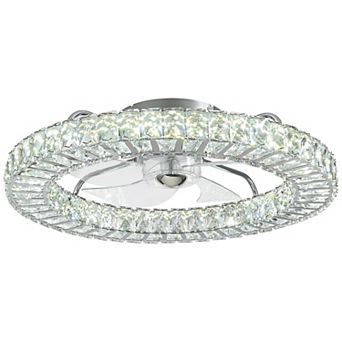 Moooni Crystal Ceiling Fan with Light - APP & Remote Control, Flush Mount