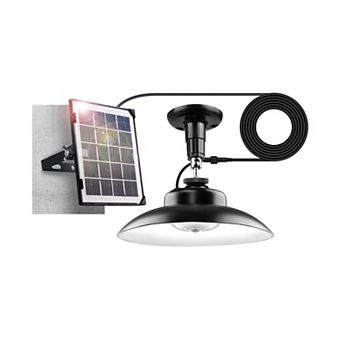 Solar Shed Light with Separate Panel, Wall Mounted, Remote Timer, 3 Modes & Colors, IP55 Waterproof