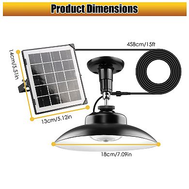 Solar Shed Light with Separate Panel, Wall Mounted, Remote Timer, 3 Modes & Colors, IP55 Waterproof