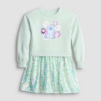 Girls 4-12 Jumping Beans® Disney's Stitch Sequin Sweatshirt Dress