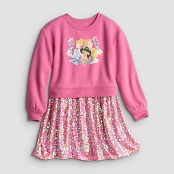 Girls 4-12 Jumping Beans® Disney Princess Sequin Sweatshirt Dress