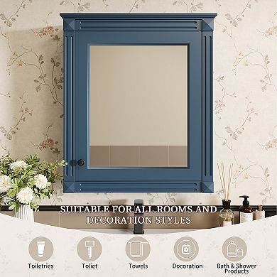 Wall Mounted Bathroom Cabinet with Mirror and Adjustable Shelf