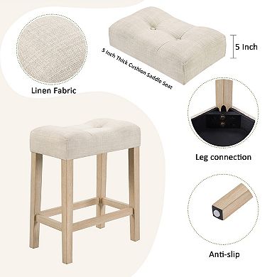 4 Piece Bar Table Set with Power Outlet and 3 Padded Stools