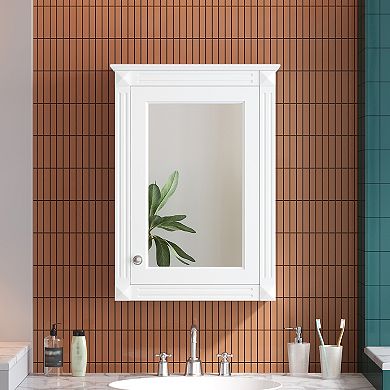 Wall Mounted Bathroom Storage Cabinet with Mirror and Adjustable Shelf