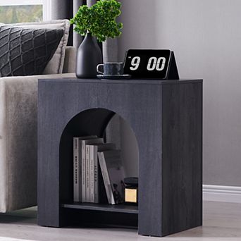 Nightstand with Charging Station, 22 inch Modern Night Stand End Tables for Living Room