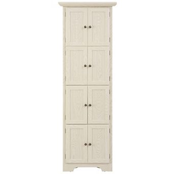 4 tier Corner Kitchen Pantry Cabinet with 8 Doors and Shelves, Freestanding Storage
