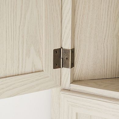 4-Tier Corner Kitchen Pantry Cabinet with 8 Doors and Shelves, Freestanding Storage