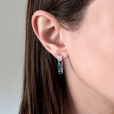 City Luxe Silver Tone Crystal & Cubic Zirconia Drop Earrings