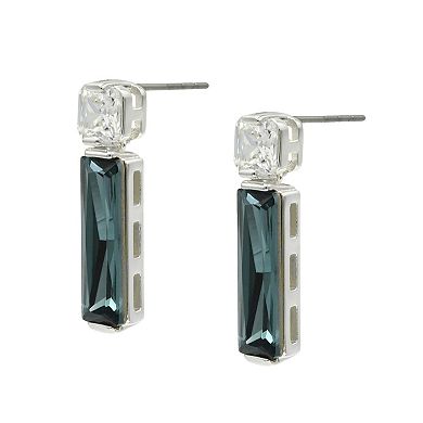 City Luxe Silver Tone Crystal & Cubic Zirconia Drop Earrings