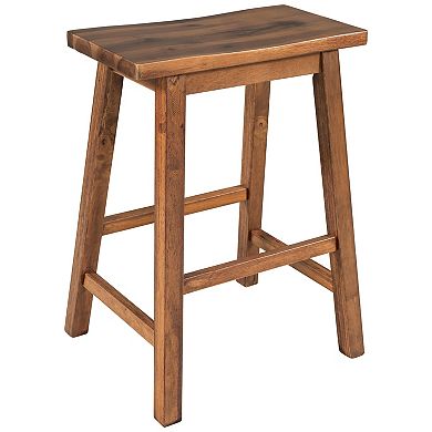 2-Piece Counter Height Wood Stools for Compact Kitchen Spaces