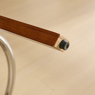 Set of 2 Swivel Wood Bar Stools with Low Back and Cushioned Seat