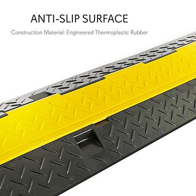 Pyle Cable Protector Cover Ramp Track - 5-Channel Safety Concealment - Marine Grade Waterproof