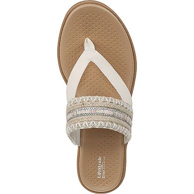LifeStride Birdie Women's Fabric Thong Sandals