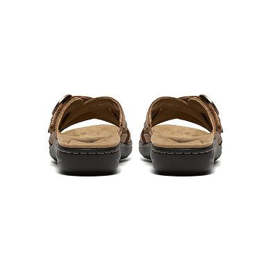 Clarks® Laurieann Opal Women's Leather Slip-On Sandals