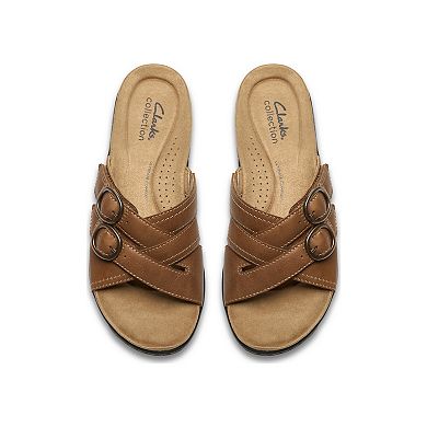Clarks® Laurieann Opal Women's Leather Slip-On Sandals