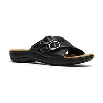 Clarks® Laurieann Opal Women's Leather Slip-On Sandals