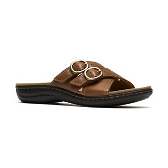 Clarks® Laurieann Opal Women's Leather Slip-On Sandals
